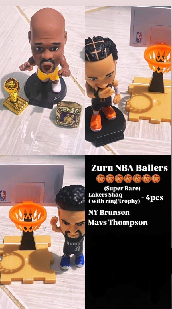 Zuru Nba Ballers (Category: Vintage Collectibles) located in San Pablo. Submitted by cjjjjj777 (Listing ID 1453320737, Image 1). Description: Shaq, Brunson, Thompson.