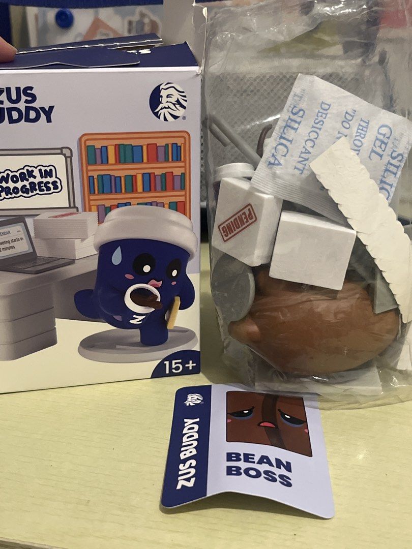 Zus Buddy Bean Boss Figure (Category: Designer & Blind Box Toys) located in Muntinlupa City. Submitted by sgvcreates (Listing ID 1453253864, Image 1). Description: - Brand New Zus Buddy Bean Boss collectible figure - Comes with all original accessories - Includes the original box - Figure is sealed in plastic for protection - Desiccant packet included to maintain condition - Ideal for collectors.
