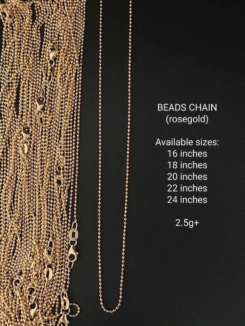18k Saudi gold beads necklace (Category: Necklaces) located in Manila. Submitted by bhelgoldseller2ndaccount (Listing ID 1456674345, Image 3). Description: New!!✨New!!✨New!! Authentic 18k Saudi Golds 💯pawnable/naisasanla 💯with high appraisal rate 💯good investment 💯Direct supplier price 👉OPEN for resellers 🌺please take time to evaluate their actual sizes and grams 👉Best panggift for all occasions ✅ Sold per grams not per piece Kya lowest pr