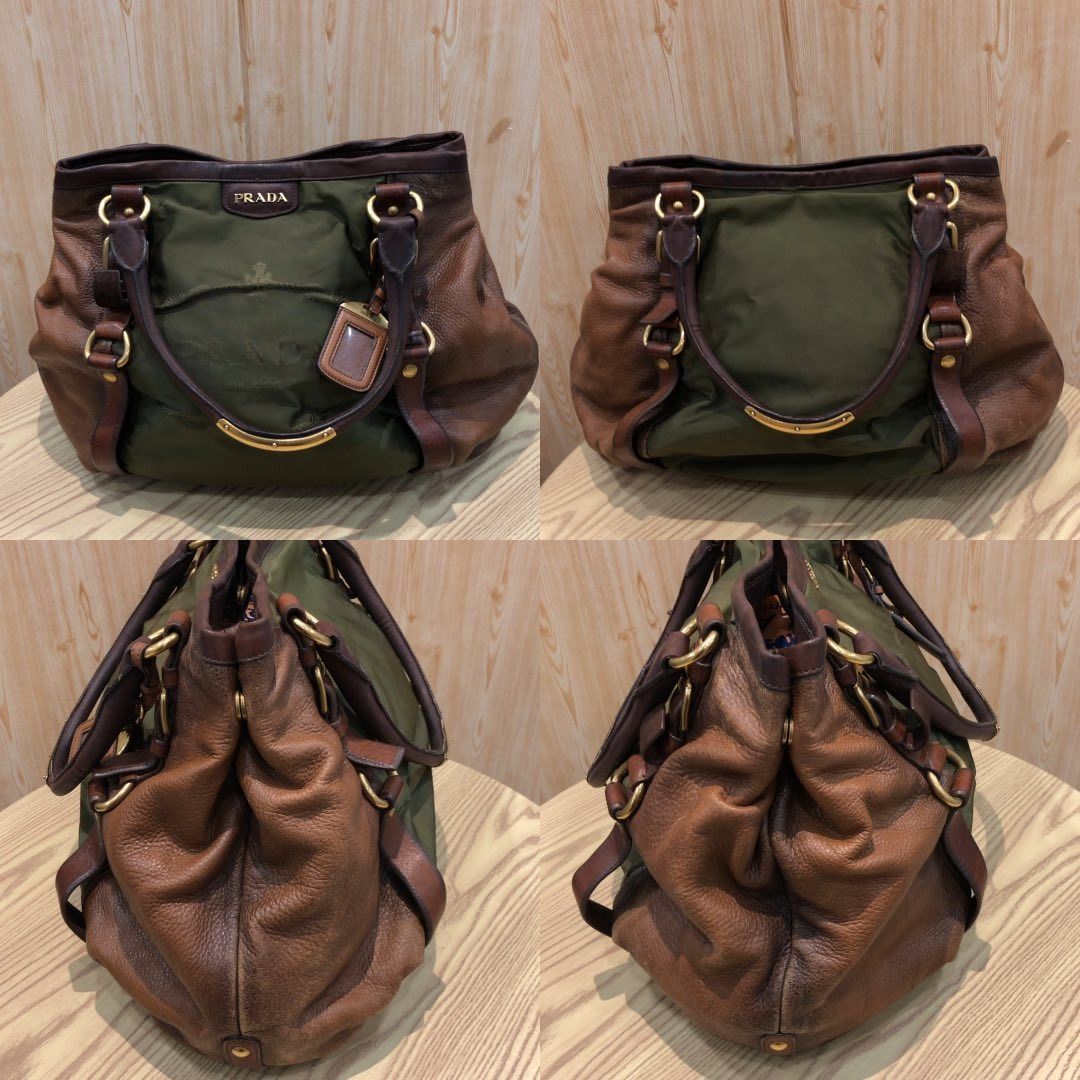 267007985 PRADA BAG LEATHER NYLON LEATHER TOTE (Category: Luxury Bags & Wallets) located in Taguig. Submitted by ecoring.ph (Listing ID 1456618758, Image 2). Description: ◆CONDITION: B- ◆DESCRIPTIONS: (Other defects/info:) OUTER: The nylon body of the bag is stained, dirty, and shows signs of use. The leather body of the bag is scratched, scuffed, stained, dirty, wrinkled, discolored, deformed, has press marks, and shows signs of use. The bottom 
