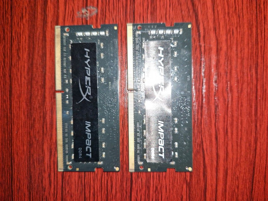 2x8GB HyperX Impact DDR4 SODIMM Laptop RAM (Category: Computer Parts) located in Manila. Submitted by blancomarc79572 (Listing ID 1456698589, Image 1). Description: - HyperX Impact DDR4 SODIMM Laptop RAM - Total 16GB (2 x 8GB sticks) - Pulled from a working laptop - Tested and confirmed working - Perfect for upgrading your laptop's memory.
