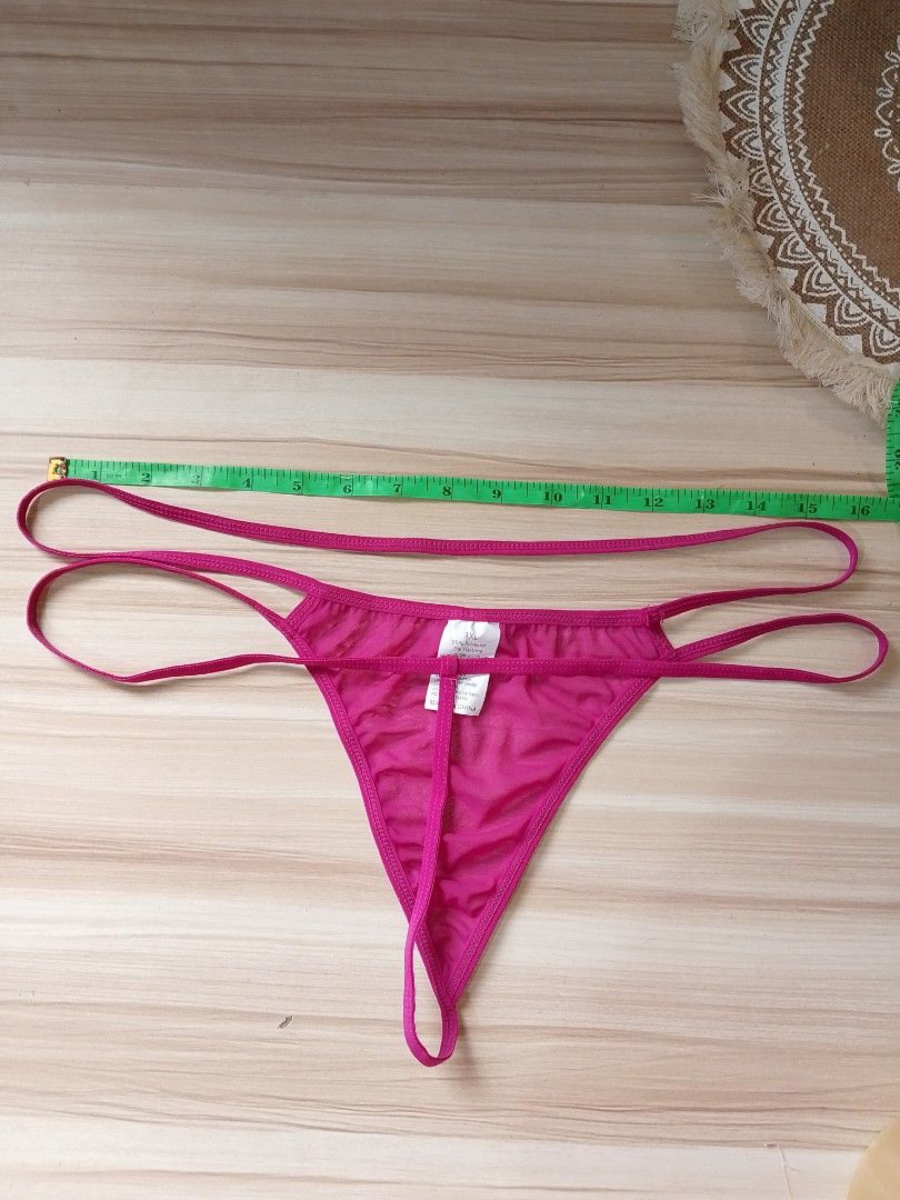 3XL Pink Mesh G-String Thong Panties (Category: Undergarments & Loungewear) located in Manila. Submitted by truecrystal-1407 (Listing ID 1456643510, Image 3). Description: - Pink mesh thong panties - Size: 3XL - Material: 95% Polyester, 5% Elastane - Features: Double strap detail on sides - Care: Hand wash cold, wash with like colors, do not bleach, remove promptly, do not iron or twist, do not dry clean - Made in China.