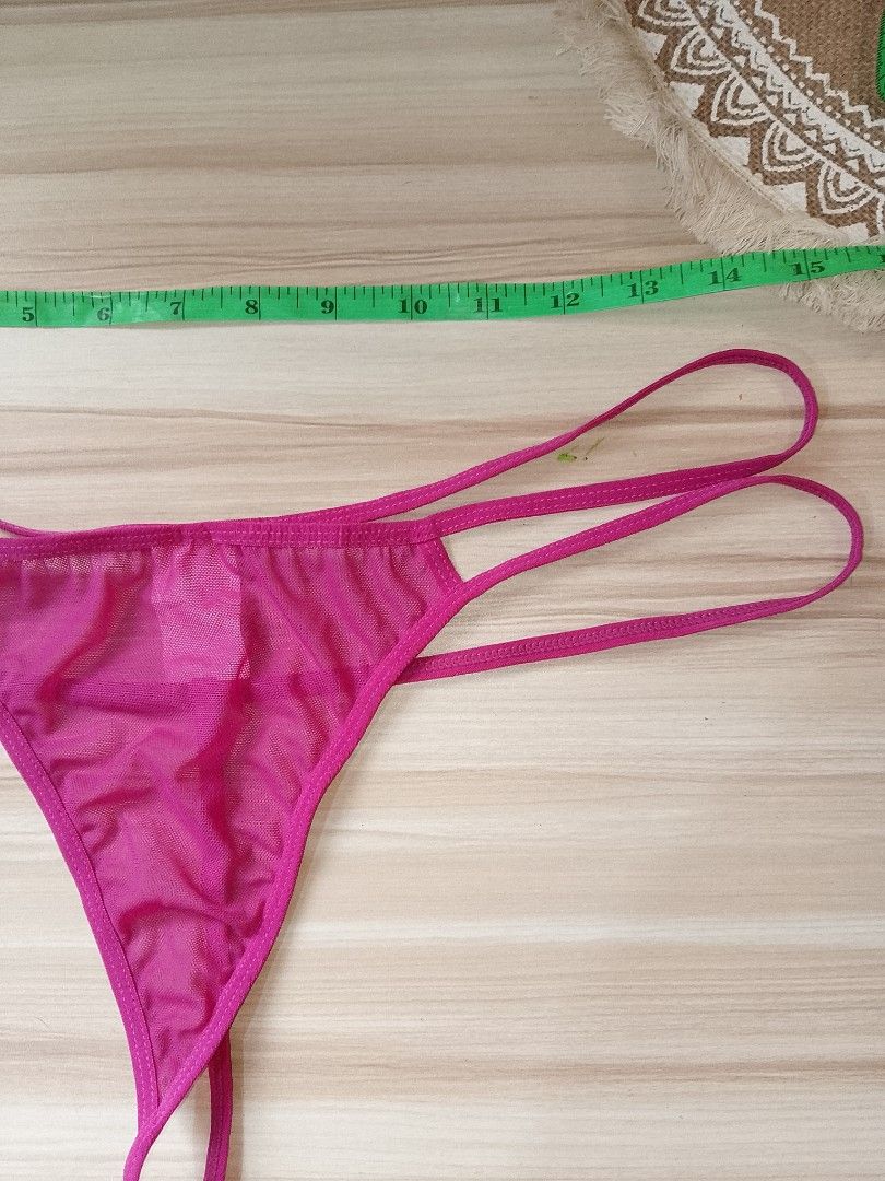 3XL Pink Mesh G-String Thong Panties (Category: Undergarments & Loungewear) located in Manila. Submitted by truecrystal-1407 (Listing ID 1456643510, Image 2). Description: - Pink mesh thong panties - Size: 3XL - Material: 95% Polyester, 5% Elastane - Features: Double strap detail on sides - Care: Hand wash cold, wash with like colors, do not bleach, remove promptly, do not iron or twist, do not dry clean - Made in China.