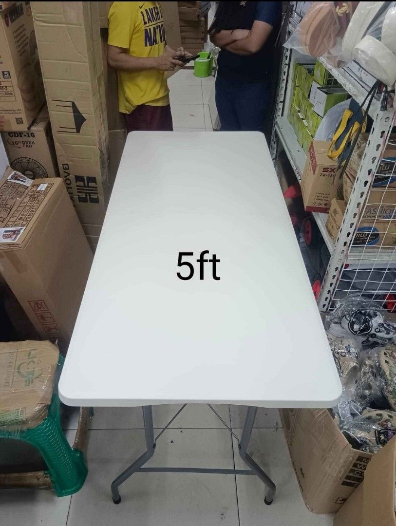 4ft,5ft,6ft Folding Table (Category: Tables & Sets) located in Manila. Submitted by bambooreye87652 (Listing ID 1456619756, Image 2). Description: 4ft-1200 5ft-1400 6ft-1500 PWEDENG PWEDE SA MGA EVENT.✅ HEAVY DUTY✅ SAME DAY DELIVER.✅ PRICE NEGO/DISCOUNT (DIPENDE KUNG ILAN KUKUNIN).✅ OPEN FOR BULK ORDER😊✅ MOP:COD/GCASH/BANK TRANSFER✅.