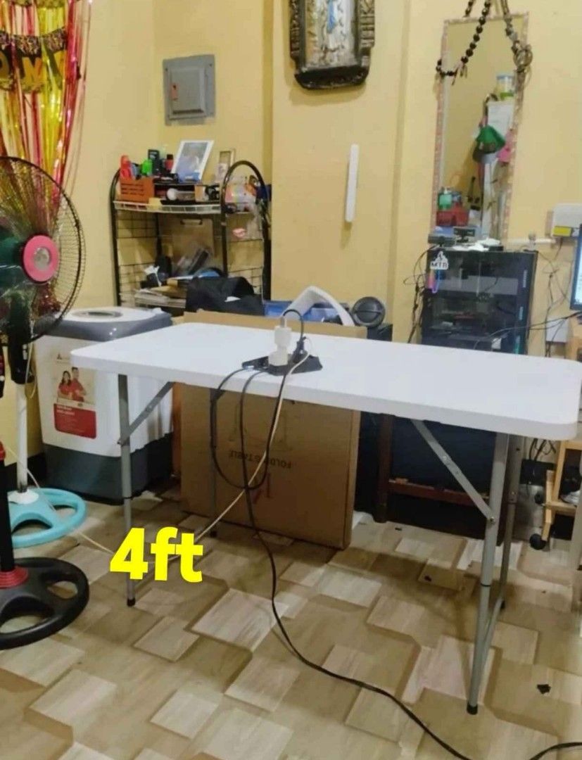 4ft,5ft,6ft Folding Table (Category: Tables & Sets) located in Manila. Submitted by bambooreye87652 (Listing ID 1456619756, Image 3). Description: 4ft-1200 5ft-1400 6ft-1500 PWEDENG PWEDE SA MGA EVENT.✅ HEAVY DUTY✅ SAME DAY DELIVER.✅ PRICE NEGO/DISCOUNT (DIPENDE KUNG ILAN KUKUNIN).✅ OPEN FOR BULK ORDER😊✅ MOP:COD/GCASH/BANK TRANSFER✅.