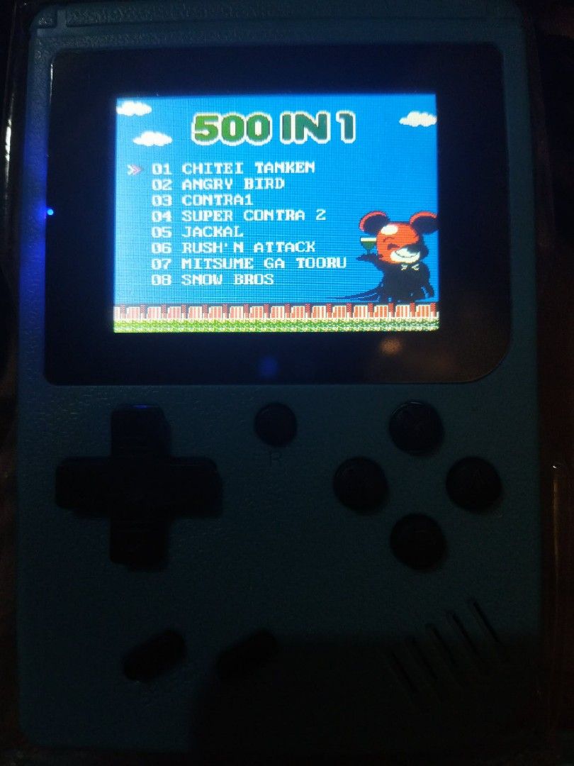 500 in 1 retro gaming handheld with 2 player function (Category: Others) located in Manila. Submitted by keendeer.6c83cc (Listing ID 1456657735, Image 2). Description: 500 in 1 retro games built in rechargeable Nes games with player 2 .