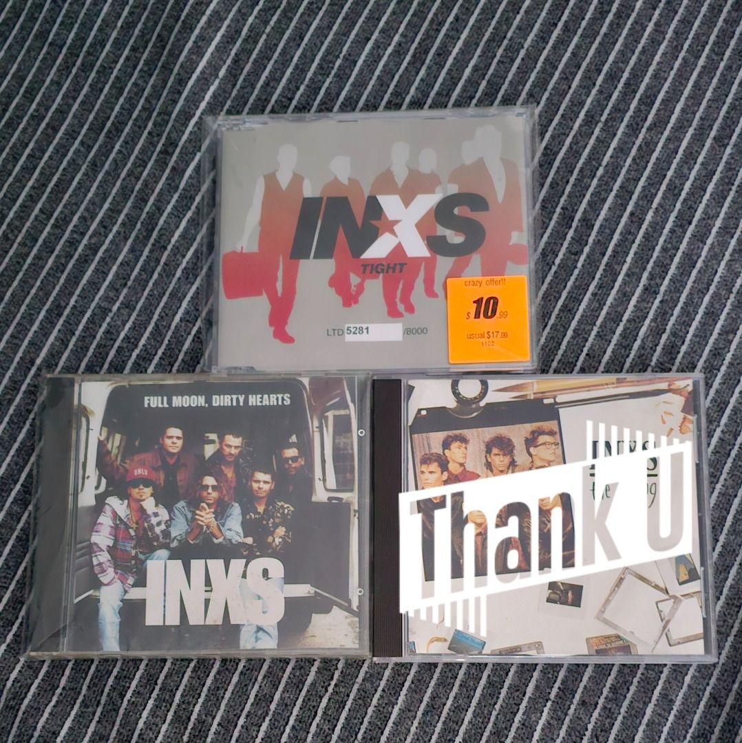 🔥 ALL FOR $20 [2CD INXS] Full Moon, Dirty Hearts (1993) / Tight (2002) (Category: CDs & DVDs) located in Singapore. Submitted by strangecell (Listing ID 1452267214, Image 1). Description: Many more Various Genres: https://www.carousell.sg/p/1253907759 Disco/Funk/Soul/Easy Listening/Lounge/Jazz/Chill-out: https://carousell.com/p/1028943398 Electronic Dance, EDM, DJ Mix: https://carousell.com/p/1035784902 *************************************** Se