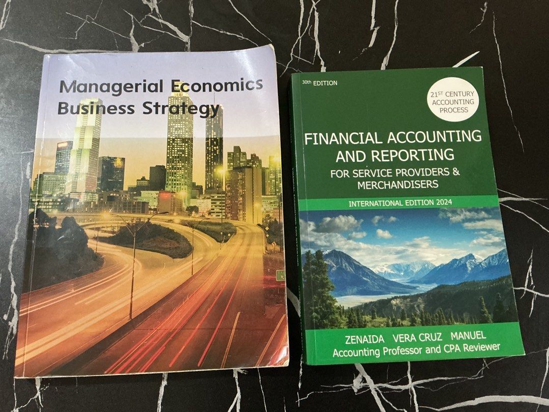 Accounting Books FS (Category: Textbooks) located in Manila. Submitted by notbanana07 (Listing ID 1456648159, Image 1). Description: Managerial Economics Book - Heavily used 300 (nego) Financial Accounting and Reporting - Like New 700 (nego).