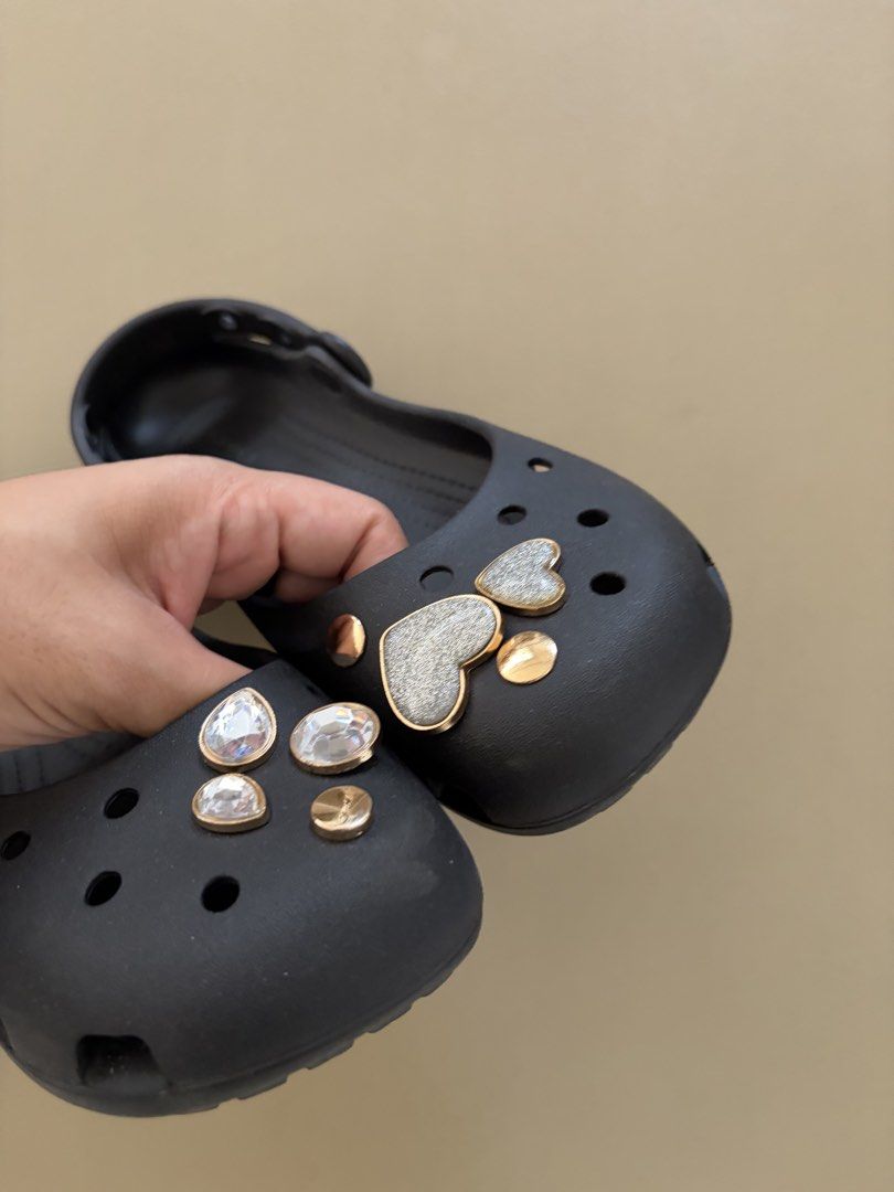 Authentic Crocs Black Ballerina in size 7 (Category: Flats & Sandals) located in Muntinlupa City. Submitted by DeclutterShop (Listing ID 1456683647, Image 2). Description: No box, shoes only Lightly used Charms included.