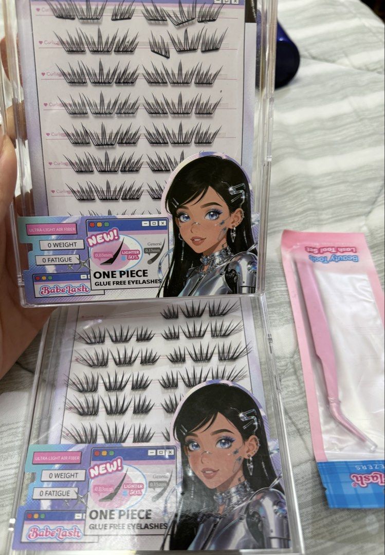 BabeLash Glue-Free Eyelashes with Applicator (Category: Makeup) located in Quezon City. Submitted by m3gan8 (Listing ID 1456727017, Image 1). Description: - 2 Packs of BabeLash Glue-Free Eyelashes - Ultra-light air fiber for zero weight & no fatigue - Easy to apply and remove - Includes a pink lash applicator tool - Ideal for a quick and effortless lash upgrade.
