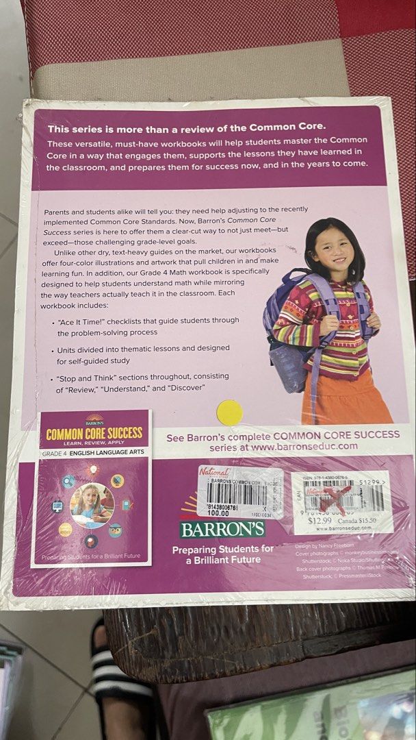 Barron's Common Core Success Grade 4 Math Workbook (Category: Textbooks) located in Rizal. Submitted by annelimited_stuffs (Listing ID 1456661961, Image 2). Description: - Barron's Common Core Success workbook for Grade 4 Math - Learn, review, and apply essential math concepts - Master Common Core Standards with engaging activities and explanations - Ideal resource for 4th graders to build a strong foundation 99 each.