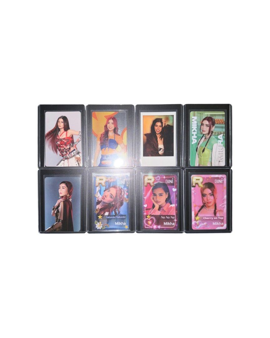 BINI Mikha Photocards (Category: Raw Singles) located in Mandaluyong City. Submitted by ham_44 (Listing ID 1455851169, Image 1). Description: sold as set (8 pcs) MoP: BPI / GCash / MariBank MoD: Lalamove / LBC.