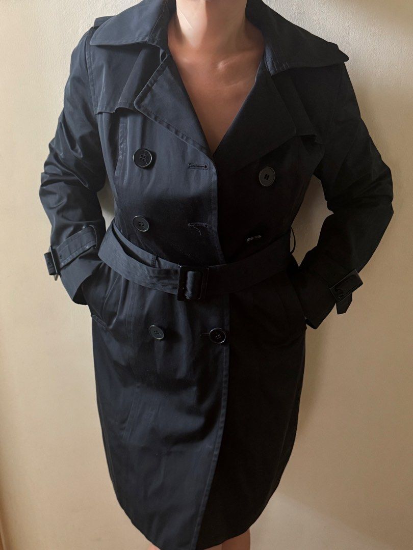 Black London fog overcoat (Category: Coats, Jackets and Outerwear) located in Manila. Submitted by homeawayfromhome9 (Listing ID 1456779689, Image 1). Description: - Stylish black overcoat - Durable cotton/polyester material - Size-PS - Classic and versatile design -bust 36in -length from back 36in -shoulder 16in -sleeve 24in.