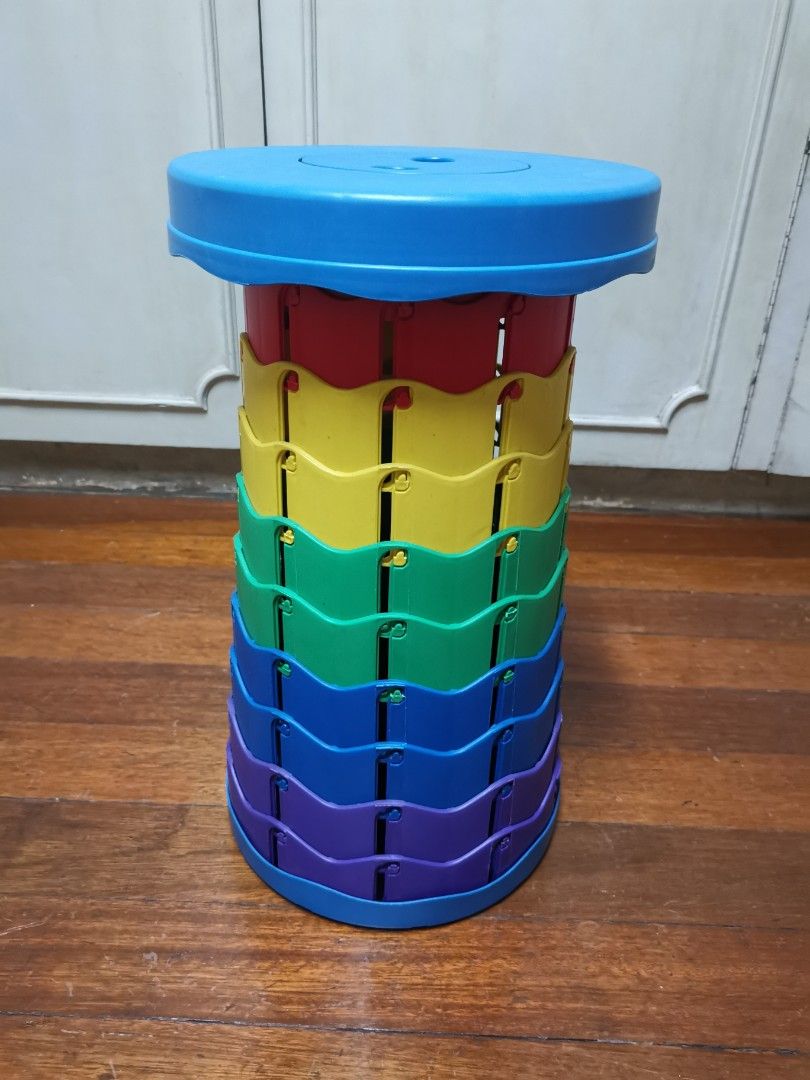 Blue Collapsible Portable Stool (Category: Chairs) located in Makati City. Submitted by jefferson25043 (Listing ID 1456736229, Image 1). Description: - 350 original price selling for P250 - Lightweight and portable blue stool - Collapsible design for compact storage - Features a convenient carrying strap - Rainbow-colored when extended - Ideal for camping, outdoor events, and more - Quick and easy setup and takedown.
