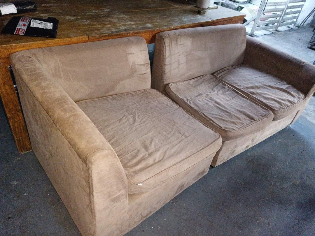 Brown 3-Seater Sofa - 7ft Length (Category: Sofas) located in Las Pinas. Submitted by selling.good.stuff27 (Listing ID 1456364395, Image 1). Description: clean 3 seater sofa can still be used but need upholstery if you want las pinas location.
