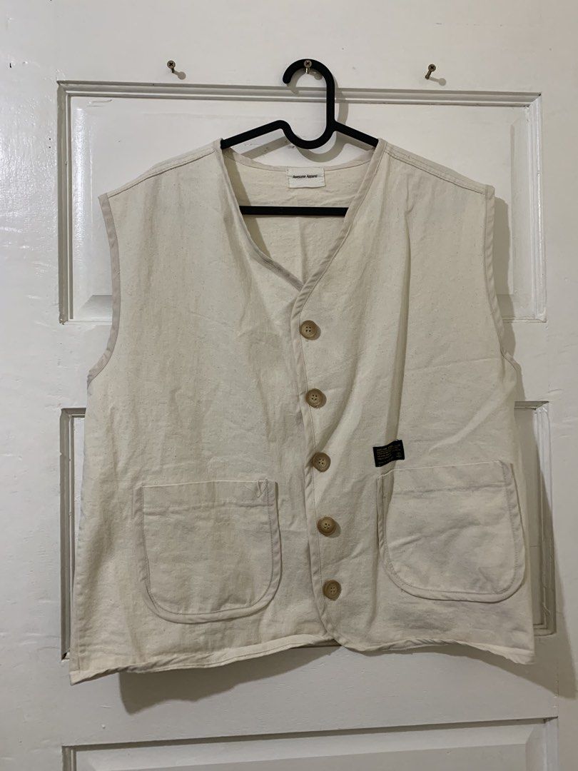 Button-Up Vest (Category: Vests) located in Bacoor. Submitted by ianmagdale (Listing ID 1456702507, Image 1). Description: - Cream colored vest from Awesome Apparel - Made of comfortable cotton - Two functional front pockets - Classic button closure - Sleeveless design for easy layering - Versatile piece to elevate any outfit.