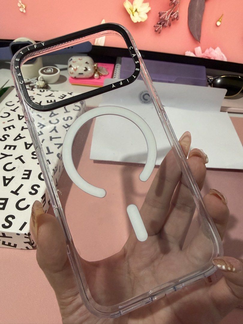 CASETIFY IMPACT CLEAR CASE MAGSAFE / IPHONE 17 PRO MAX CASE (Category: Cases & Sleeves) located in Cavite. Submitted by daylightsolitude (Listing ID 1456621889, Image 1). Description: Minsan lang nagamit Hydrogel installed With box and qr code Orig Price: 3,790 📍Imus, Cavite.