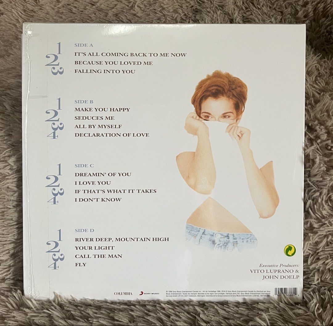 Celine Dion - Falling Into You Vinyl LP Record (Category: Vinyls) located in Marikina City. Submitted by dongv70 (Listing ID 1456657954, Image 2). Description: Celine Dion – Falling Into You (2018 European Reissue) 2LP Vinyl Own one of Celine Dion’s best-selling and most iconic albums on vinyl! Featuring timeless hits including “It’s All Coming Back to Me Now,” “Because You Loved Me,” “All By Myself,” and “River Deep, Mountain High.” Condition: *