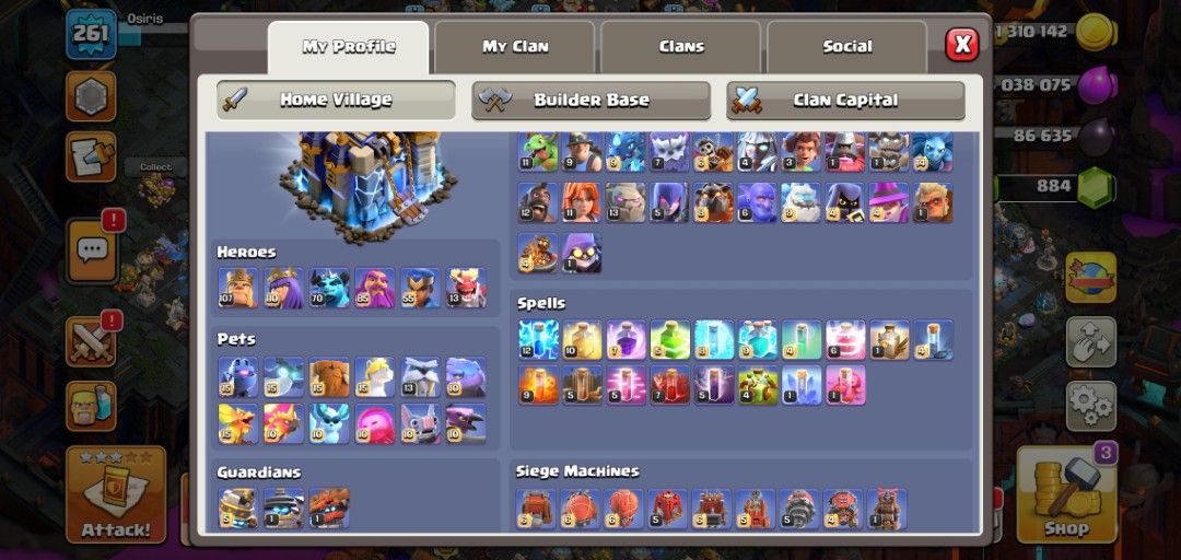 Clash of Clans TH18 Account (Category: Community) located in Manila. Submitted by i666i (Listing ID 1456725278, Image 2). Description: - Near Max Town Hall 18 account - High-level Hero - Shadow set w/ Limited Edition Shadow Samurai King Skin - Lot of Rare Obstacles - Perfect for competitive players - Ready for immediate transfer meet up Pasig/Rizal Area.