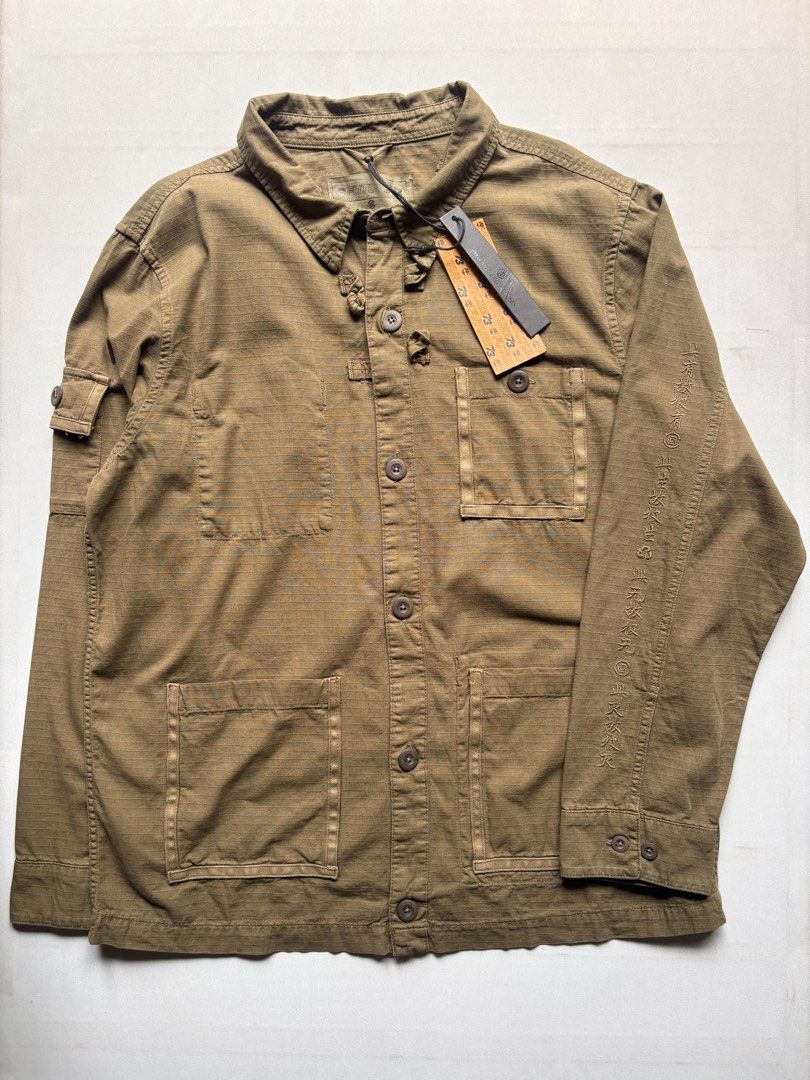 CLOT X TIMBERLAND - FATIGUE Overshirt in Grape Leaf (Category: Coats, Jackets and Outerwear) located in Baguio. Submitted by viibodegaaa (Listing ID 1456708927, Image 2). Description: Item: CLOT X TIMBERLAND Size: L Width: 24.5’ Length: 31’ Condition: brand-new Price: 3280 .