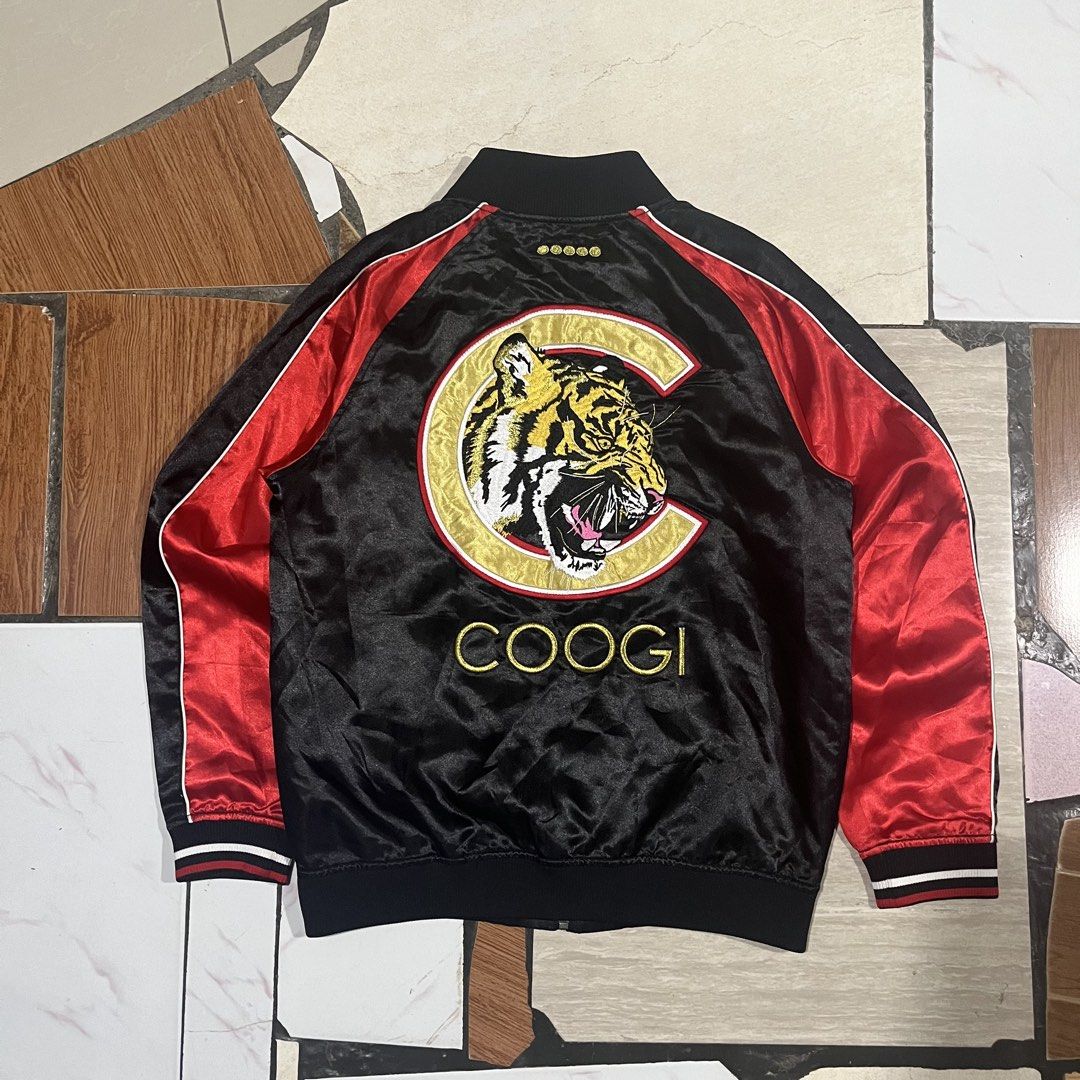 Coogi Embroidered Tiger Satin Bomber Jacket (Category: Coats, Jackets and Outerwear) located in Bacolod City. Submitted by cdargg (Listing ID 1456737065, Image 2). Description: Coogi Embroidered Tiger Satin Bomber Jacket Size: Medium Dimension: Width - 20.5 Length - 25 Sleeve - 27 Flawless Good as new.