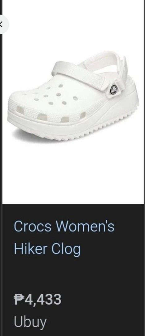 Crocs Hiker clogs (Category: Flats & Sandals) located in Baguio. Submitted by ozara.06 (Listing ID 1456753586, Image 2). Description: Crocs hiker clogs Original Fit to 24cm With sign of use Linisin nyo nalang 1300.