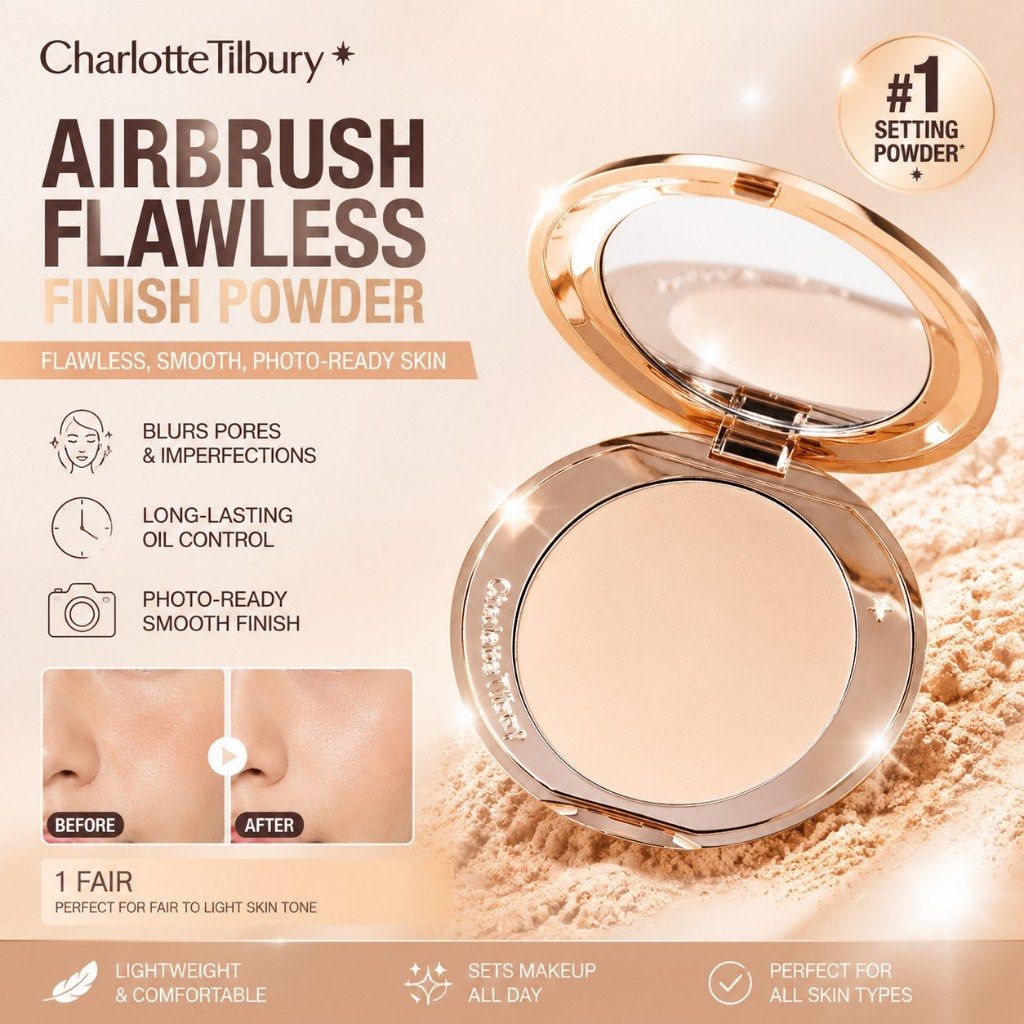 CT Airbrush Flawless Finish Powder (medium) (Category: Makeup) located in Malolos. Submitted by xoxoche_n (Listing ID 1456631253, Image 3). Description: Shade: medium Fixed price ‼️ This is so niceee, esp for people with oily skin!! 🤍 .