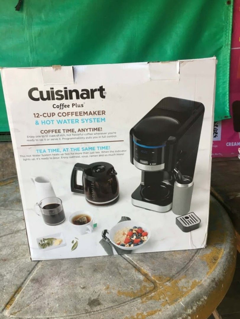 Cuisinart Coffee Plus 12-Cup Coffeemaker & Hot Water System (Category: Coffee Machines & Makers) located in Muntinlupa City. Submitted by papilantik27 (Listing ID 1456648374, Image 2). Description: BRANDNEW FROM US - Cuisinart Coffee Plus 12-cup Coffeemaker & Hot Water System - Brews coffee and dispenses hot water at the same time - Programmable with 24-hour brew start - Adjustable brew strength and carafe temperature - Compact design, perfect fo