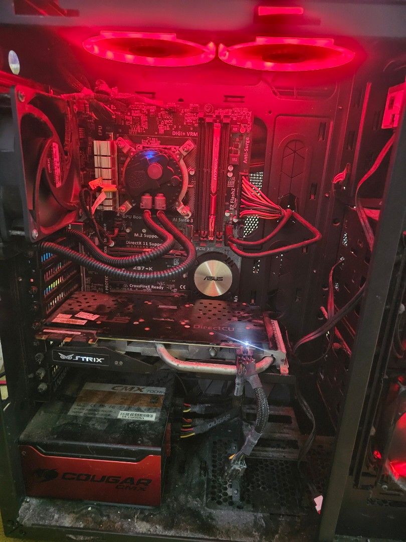 Custom Gaming PC - Intel i7, GTX 970, 1TB HDD (Category: Desktops) located in Bacoor. Submitted by ginaxis15 (Listing ID 1456735067, Image 3). Description: Last price: 4500 Asus Z97-K Board 4 slot memory socket with nvme/m.2 slot CM Storm Trooper Case (malaki at mabigat) CM cooling system Cougar Cmx 700w modular psu i7 4th gen 4.0ghz 8cpus processor HyperX 8gb ddr3 1TB HDD Asus strix GTX 970 Gpu 4gb For pickup molino bacoor cavite di palagi onlin