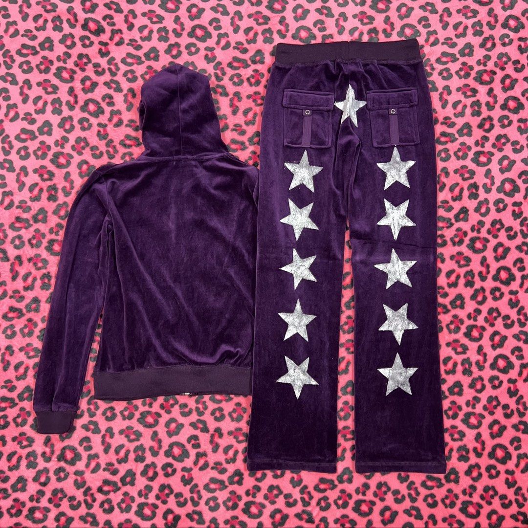 Dollstar Purple Velour Tracksuit Set (Category: Sets or Coordinates) located in Quezon City. Submitted by __bbbooo (Listing ID 1456616819, Image 2). Description: Dollstar velour tracksuit size small.