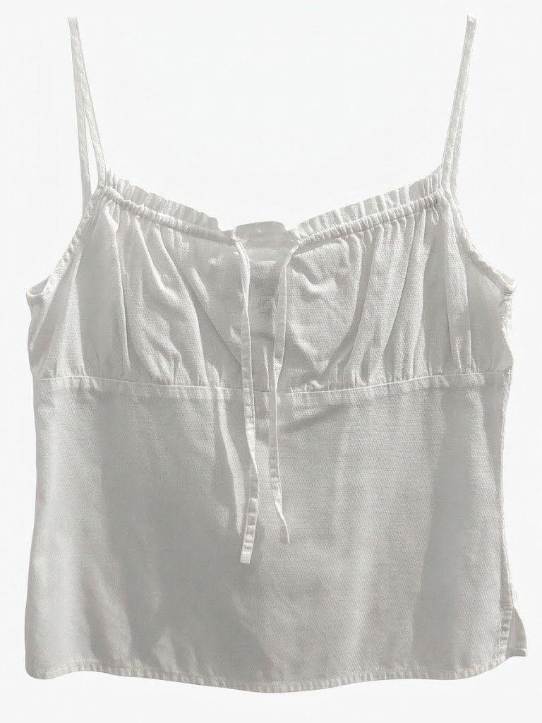 esprit white sleeveless milkmaid top (Category: Sleeveless) located in Rizal. Submitted by z00vi (Listing ID 1417156106, Image 1). Description: - bust area is adjustable (tie strings in front), so i think it can fit until M :) - i don't rly reach for it as much anymore.