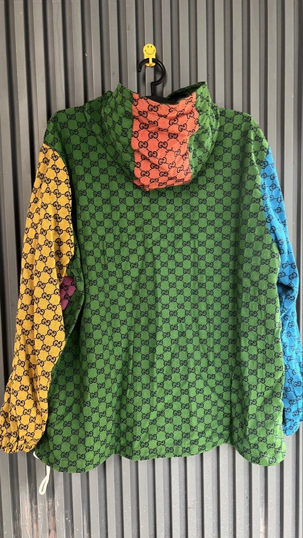 GUCCI GG MULTI COLOR CANVASS HOODED JACKET (Category: Coats, Jackets and Outerwear) located in Baguio. Submitted by vercale (Listing ID 1456656731, Image 3). Description: GUCCI GG MULTI COLOR CANVASS HOODED JACKET Xl on tag ACTUAL DIMENSION 26” width x 29” height Like New Condition NO FLAWS FROM PERSONAL BOX.