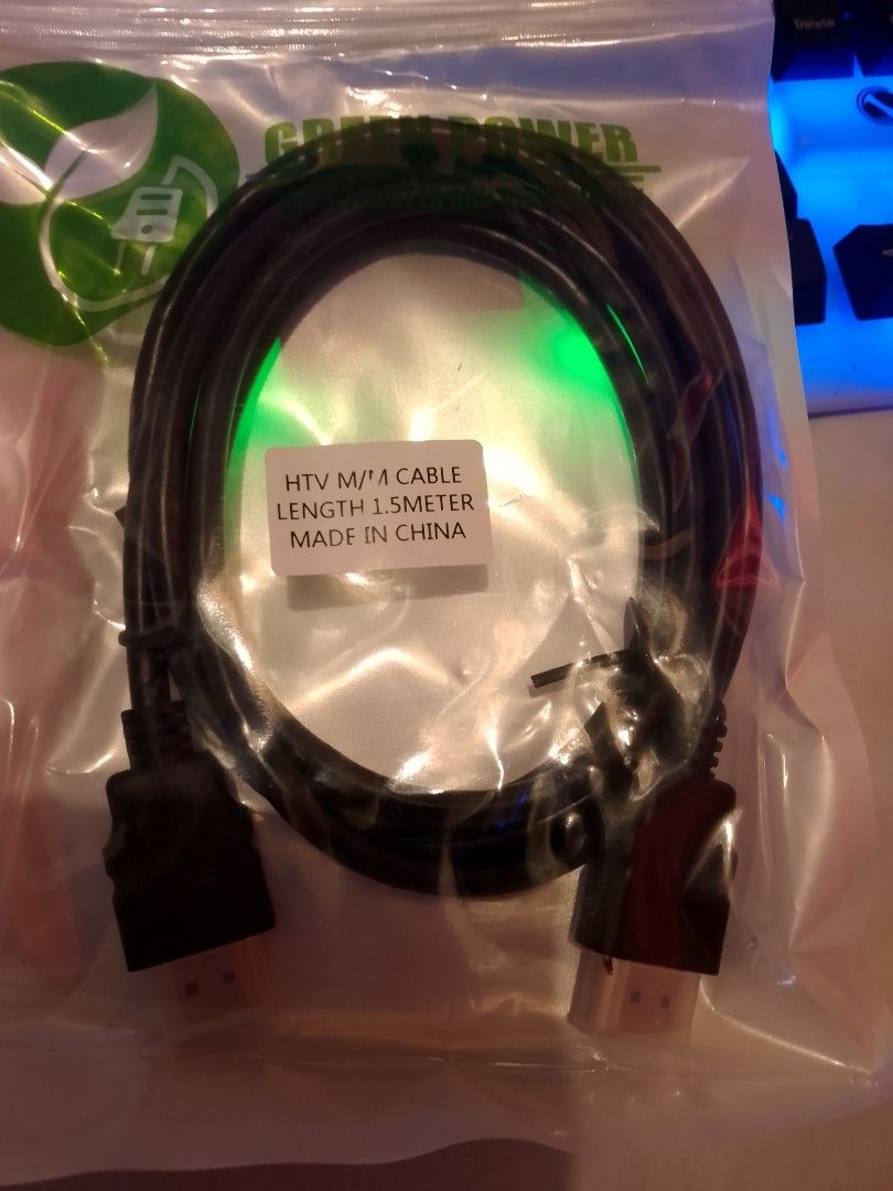 HDMI cable M/M Cable 1.5 Meter (Category: Cables & Adaptors) located in Manila. Submitted by keendeer.6c83cc (Listing ID 1456664323, Image 1). Description: - Brand New HDMI Cable - Length: 1.5 meters - Connector Type: Male to Male - Condition: Brand new, still in original packaging - Ideal for connecting TVs, monitors, gaming consoles, laptops, and more..