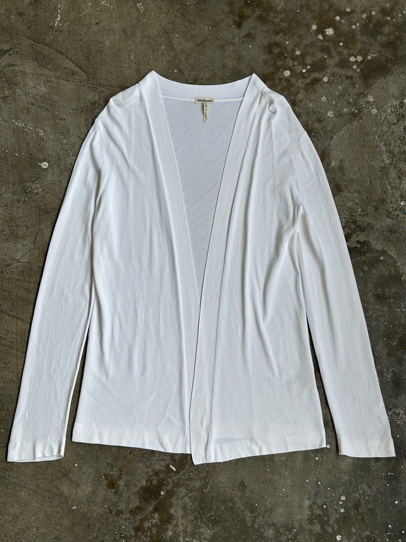 Hermes - Margiela - Open Cardigan (Category: Coats, Jackets and Outerwear) located in Manila. Submitted by graymatter_ (Listing ID 1456700452, Image 1). Description: Hermes - Margiela - Open Cardigan Tagged Size: S Condition: 9/10 Material: 96% Viscose, 4% Polyester Made in: Italy Dimensions Length: 28.5 Width: 18 Shoulder: 19.5 Sleeve: 26.5.