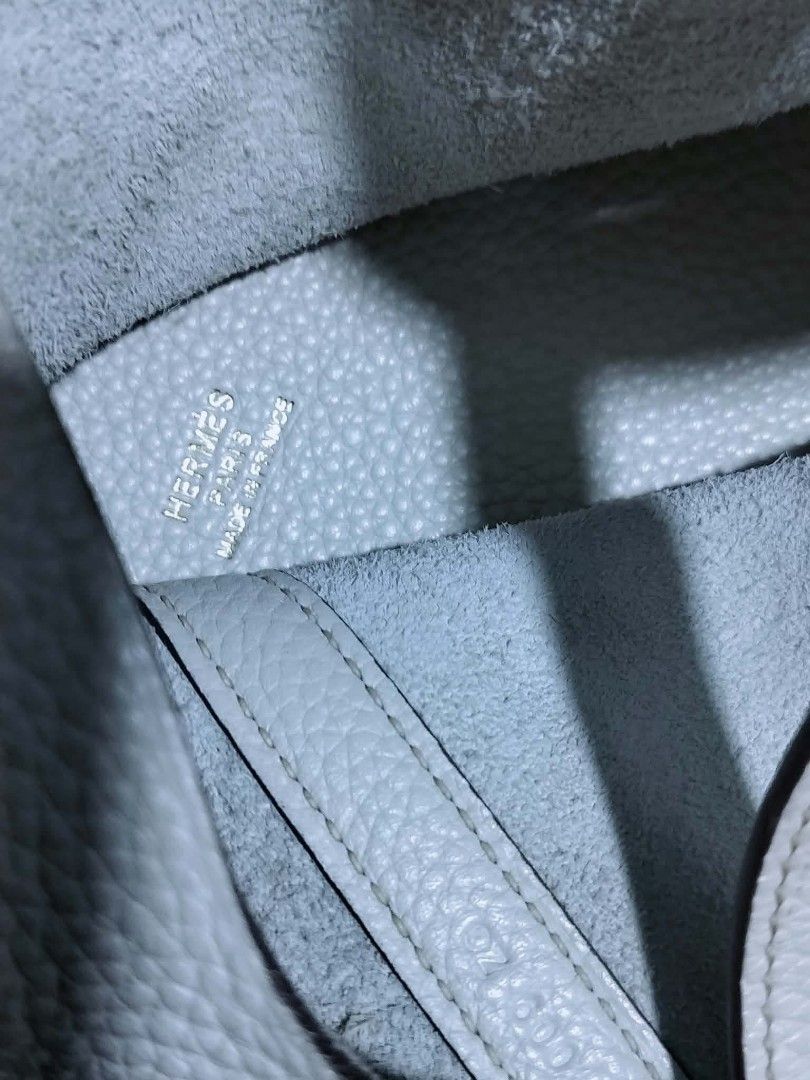Hermes Picotin Lock Bag (Category: Luxury Bags & Wallets) located in Manila. Submitted by rose_onlineshop28 (Listing ID 1456731596, Image 2). Description: - Hermes Picotin Lock Bag - Color: Light Grey - Material: Leather - Origin: Made in France - Closure: Lock and Key - Interior Detail: Hermes Paris Stamp - Handle Condition: Good - Style: Classic and Versatile.