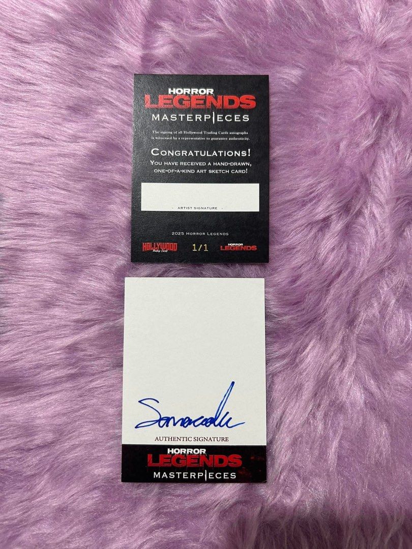 Horror legends masterpiece rare Blank Variant cards (Category: Raw Singles) located in General Trias. Submitted by charlie.shop (Listing ID 1456765568, Image 2). Description: 💎 Tier 1: The Ultimate GrailsActor: Robert EnglundCharacter: Freddy KruegerMovie Franchise: A Nightmare on Elm StreetNote: Includes rare handwritten “Freddy” character inscription.🩸 Tier 2: The Slasher HeavyweightsActor: Chris SarandonCharacter: Voice of Jack Skellington /