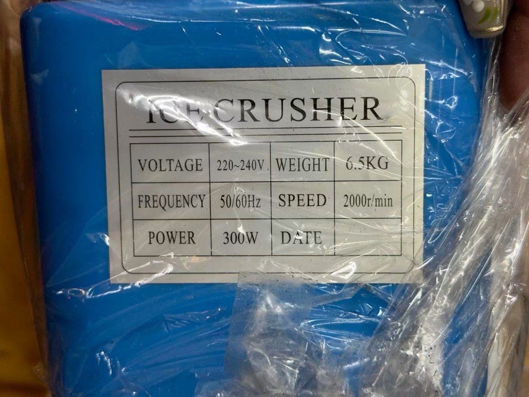 Ice Crusher Shaver Machine 300W (Category: Other Kitchenware & Tableware) located in Manila. Submitted by judeo. (Listing ID 1456633005, Image 3). Description: ‼️FOR SALE‼️ Blue electric ice crusher - Powerful 300W motor - Standard 220-240V compatibility - Fast 2000r/min speed Call or chat: A&E kitchenware Judith omega (09563682529) Location: 828 Tabora st. Binondo manila (In front House of Decor ent Binondo) Deliver: Lalamove / Lbc / Rider / JnT