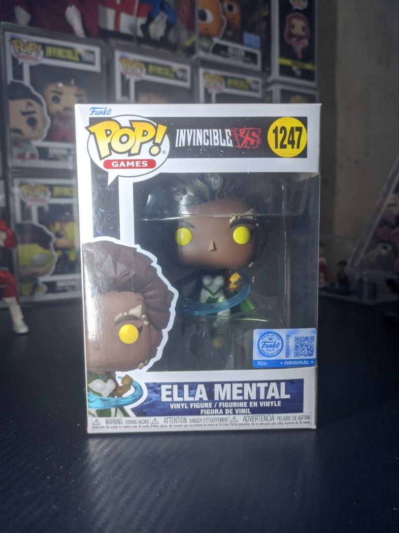 Invincible Ella Mental Pop! #1247 (Category: Designer & Blind Box Toys) located in Manila. Submitted by ambofgod (Listing ID 1456729843, Image 1). Description: 🌟 Selling my duplicate Ella Mental Funko Pop! This is brand new and is kept safely in its box. 🌟 WHY YOU SHOULD BUY IT!? (For Invincible fans and collectors 😁) - Originally, Ella Mental debuted as an exclusive character from the InvincibleVS video game. But following the release of the 