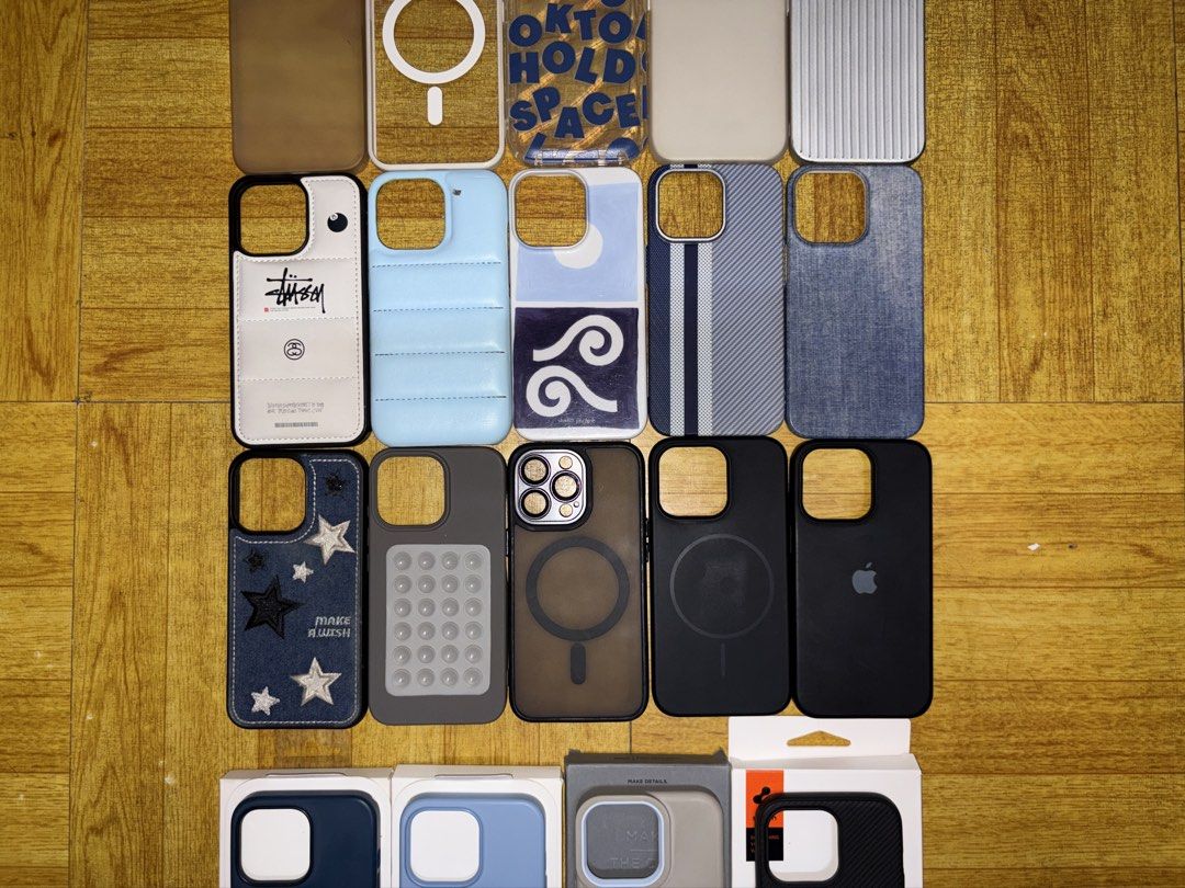 iPhone 13 Pro cases (bundle) (Category: Cases & Sleeves) located in Imus. Submitted by diezelampil (Listing ID 1456768254, Image 3). Description: Get all for 1,500 pesos! 😁 Last row of cases are original Apple, Elago, and Spigen cases..