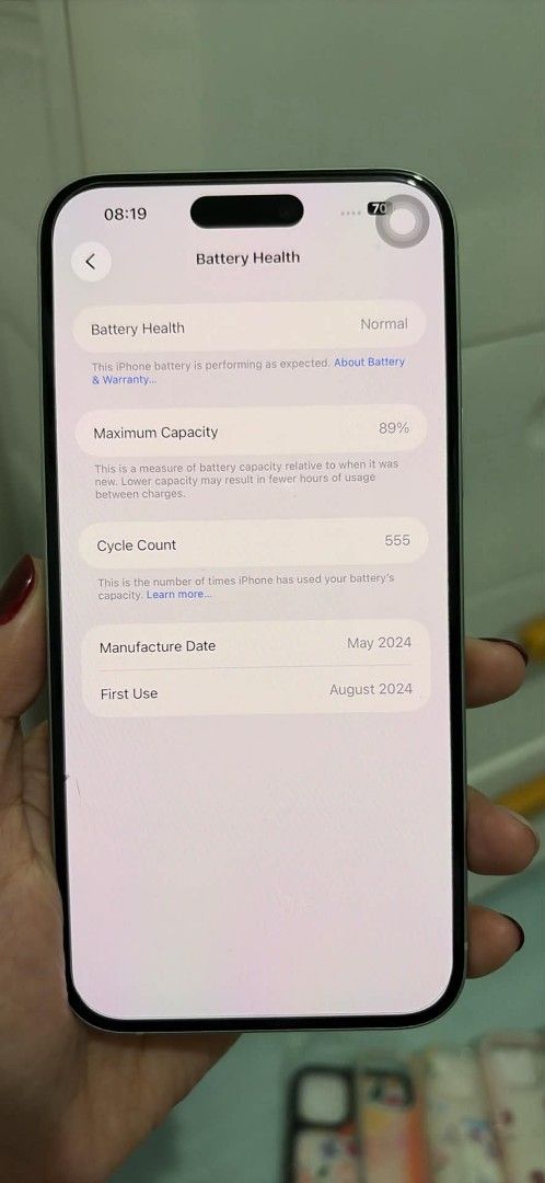 Iphone 15 plus (Category: iPhone 15 Series) located in Cavite. Submitted by jorenzb (Listing ID 1456746917, Image 2). Description: For Sale! Iphone 15 Plus 128gb Color: Light Green Battery Health: 89% Lady-owned Good as new Inclusions: Original Box Original Cord Phone cases Rfs: Phone upgrade Meetups: Pasay/Cavite area.