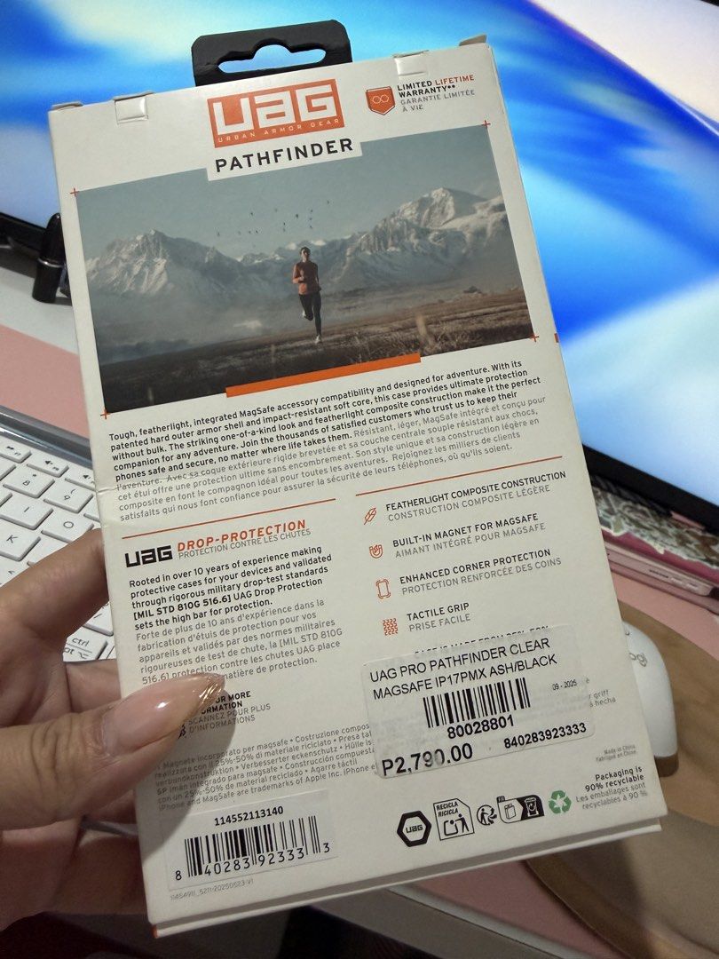 IPHONE 17 PRO MAX CASE /UAG Pro Pathfinder Magsafe Ash/Black (Category: Cases & Sleeves) located in Cavite. Submitted by daylightsolitude (Listing ID 1456619803, Image 2). Description: Brand New Sinukat lang Orig price: 2,790 Bought at Power Mac Center 📍Imus, Cavite.