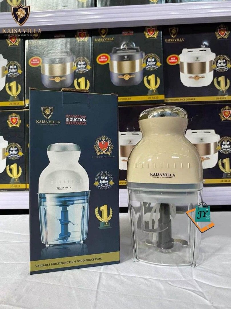Kaisa Villa Variable Multifunction Food Processor JD-6004 (Category: Cookware & Accessories) located in Manila. Submitted by chaionlineshop (Listing ID 1456736457, Image 1). Description: - Kaisa Villa Food Processor, Model JD-6004 - Perfect for chopping vegetables, meat, and other ingredients - Comes with multiple blades and attachments for versatile use - Designed for easy operation and cleaning - Ideal for quick and efficient meal preparation -