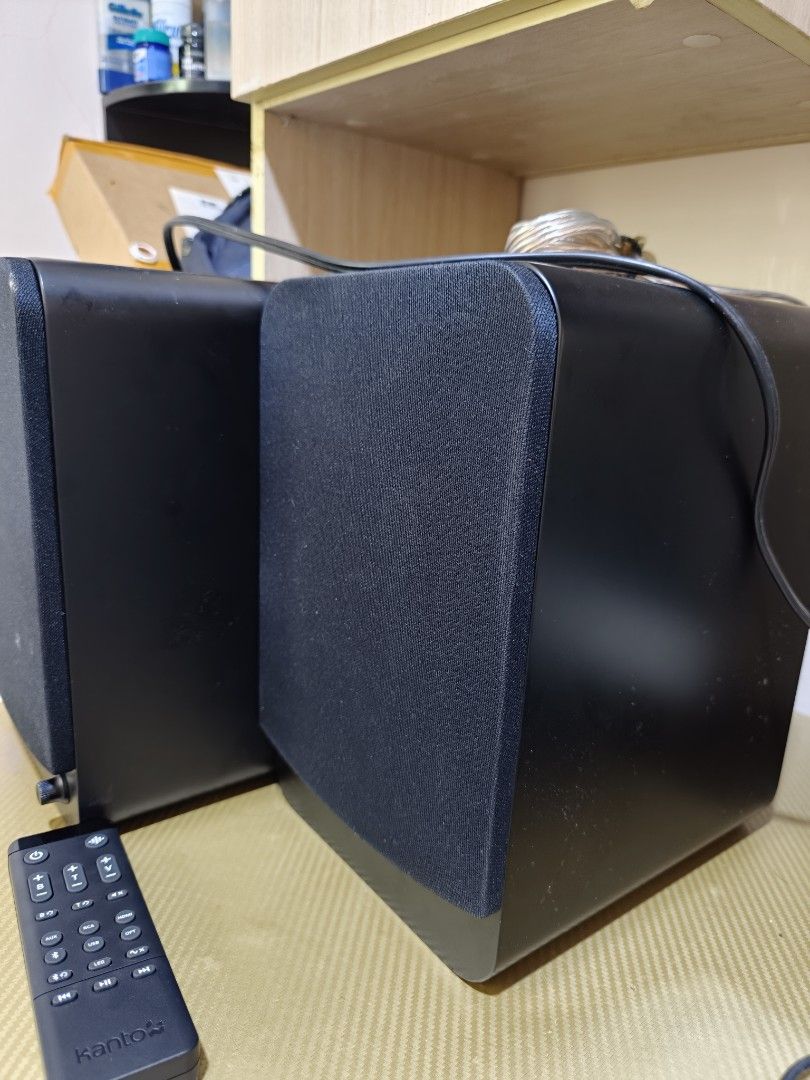 Kanto REN Powered Speakers with Remote (Category: Soundbars, Speakers & Amplifiers) located in Las Pinas. Submitted by branimir78 (Listing ID 1456639512, Image 1). Description: - Kanto ren powered speakers - Color: Black - Includes original remote control - Fabric grilles - Excellent sound quality for desktop setups or small rooms - Tested and confirmed working - used but well taken care of - bluetooth, optical, rca, 3.5mm aux input sale or swap 