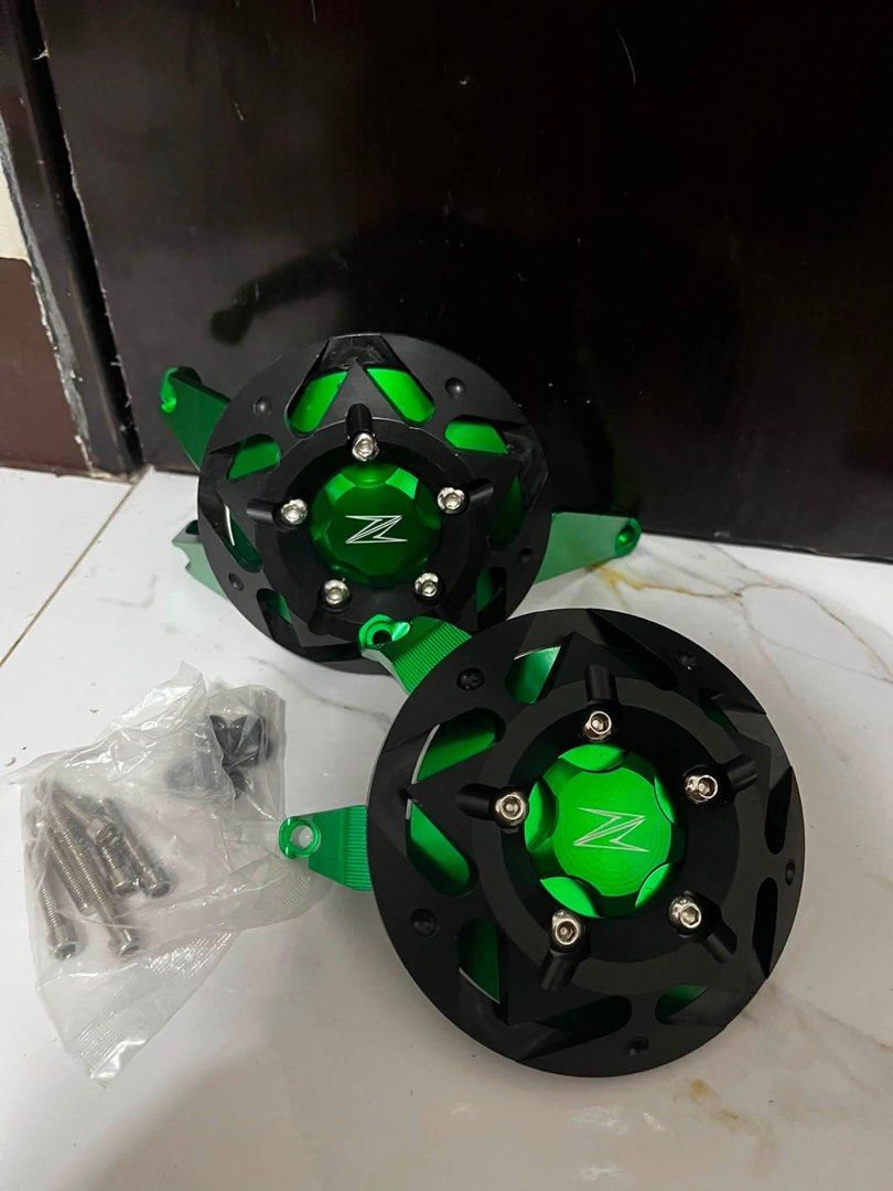 Kawasaki Z 1000Series Green Motorcycle Frame Sliders, Motorbikes ...
