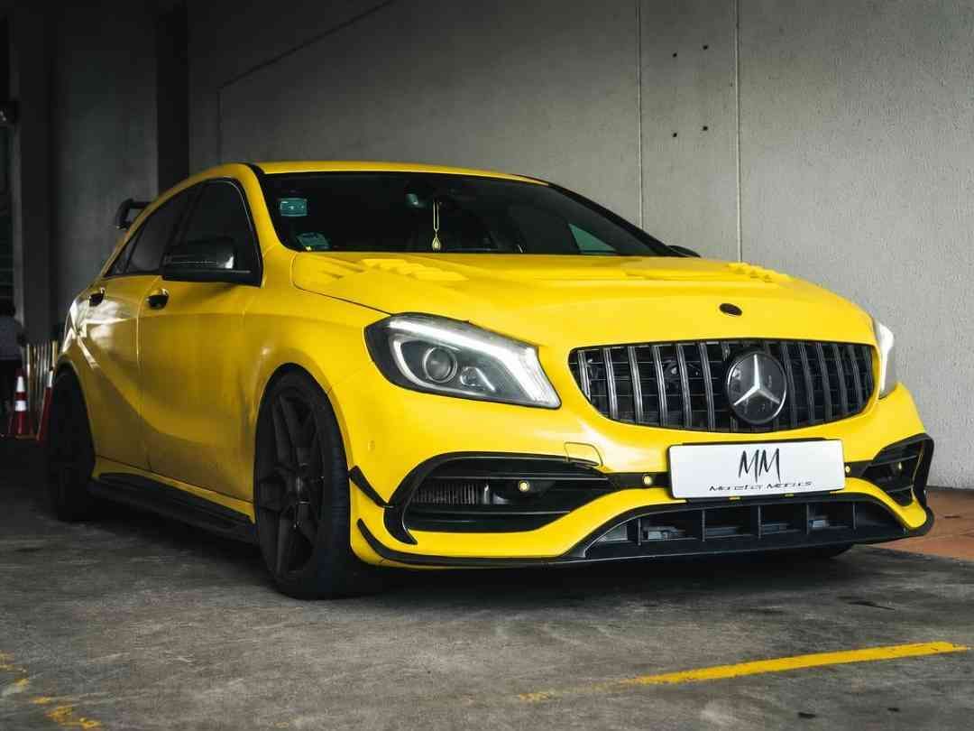 Mercedes-Benz AMG A-Class A45 AMG 4MATIC (A) (Category: Used Cars) located in Singapore. Submitted by monstermotors. (Listing ID 1456677678, Image 3). Description: No repairs needed at all, accident free, owned by OCD owner, no messy mods, buy with confidence, high loan available, viewing by appointment basis only. Features: 2.0L turbocharged AMG engine, 355Bhp, 475nm, 7 speed AMG Speedshift DCT, AWD, paddle shifter, DRL, reverse camera and senso