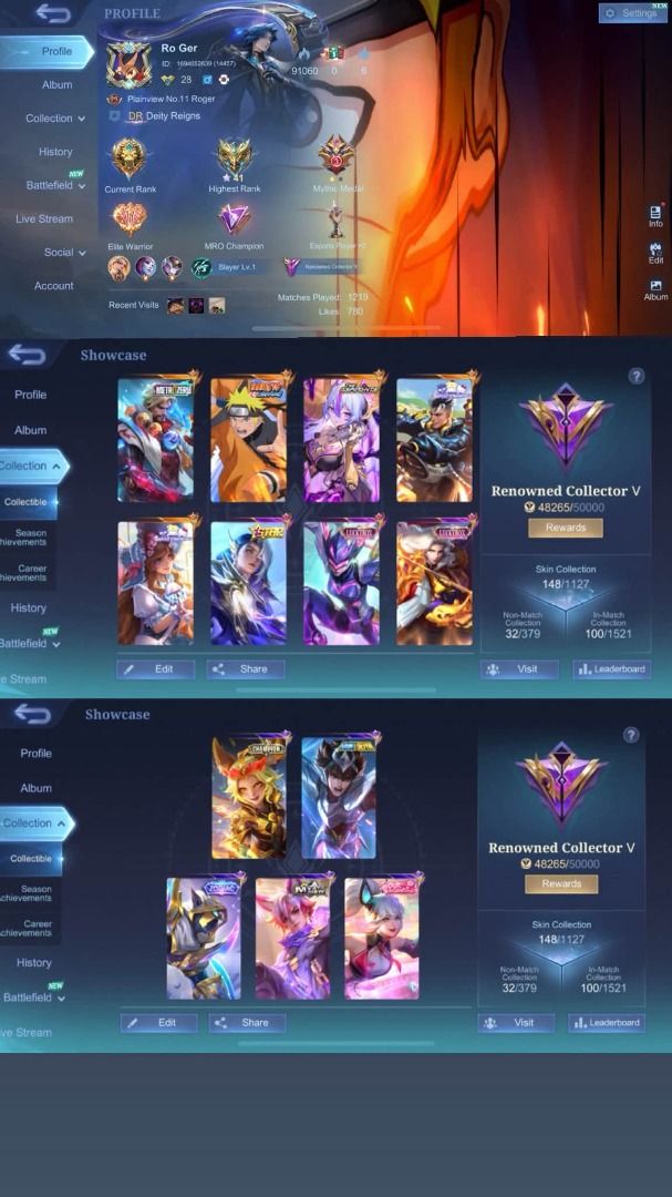 Mobile Legends Account - Renowned Collector V (Category: Game Gift Cards & Accounts) located in Malabon City. Submitted by oliver_james501 (Listing ID 1456738938, Image 1). Description: 🔥 MLBB ACCOUNTS FOR SALE 🔥 Looking for a clean, secured, and quality MLBB account? ✨ Your next account might be right here! ━━━━━━━━━━━━━━━━━━ 🛡️ ACCOUNT GUARANTEE ✅ Safe & Clean ✅ Moonton Account Only ✅ No Other Bindings ✅ No Issues ✅ Proper Ownership Transfer