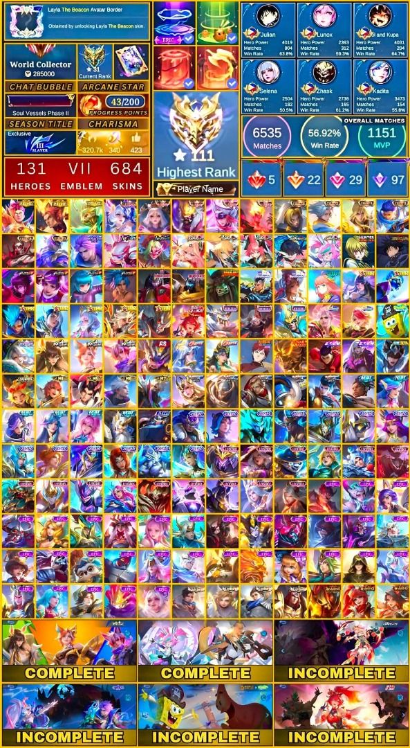 Mobile Legends Account FS (Category: Game Gift Cards & Accounts) located in Malabon City. Submitted by oliver_james501 (Listing ID 1456739503, Image 1). Description: 🔥 MLBB ACCOUNTS FOR SALE 🔥 Looking for a clean, secured, and quality MLBB account? ✨ Your next account might be right here! ━━━━━━━━━━━━━━━━━━ 🛡️ ACCOUNT GUARANTEE ✅ Safe & Clean ✅ Moonton Account Only ✅ No Other Bindings ✅ No Issues ✅ Proper Ownership Transfer ✅ Lifetime Warranty