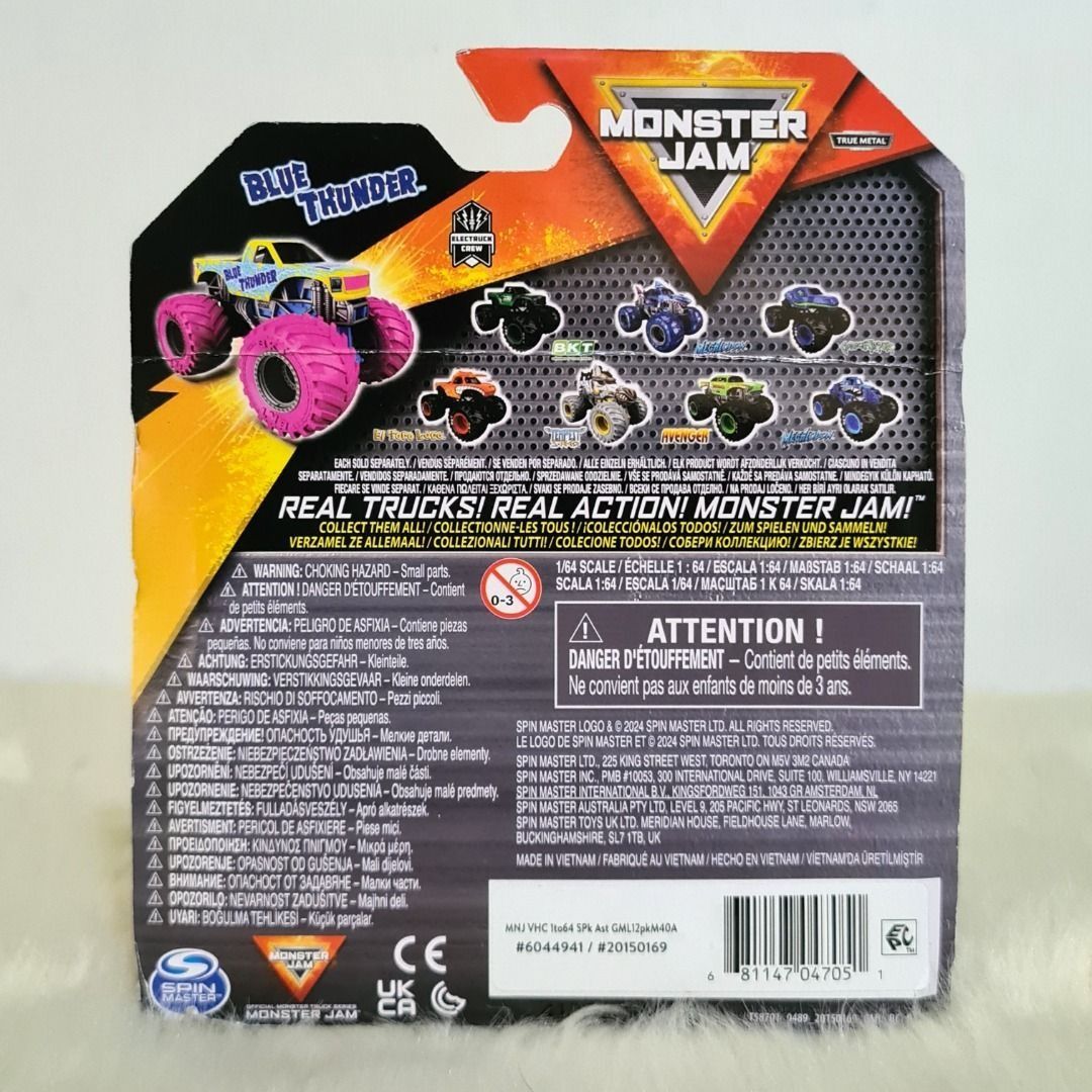 Monster Jam Blue Thunder (Category: Vehicle & Diecast Models) located in Antipolo. Submitted by legit1o1 (Listing ID 1456650549, Image 2). Description: Monster Jam Blue Thunder 1/64 scale Price: 450 Condition: New *box/card not mint (crease/fold) due to storage and shipping Fixed Price Antipolo Location *MoP: Metrobank / Gcash *No Reservation *Payment First (first to pay policy) *Nationwide Delivery / Shipping via lbc or lalamove at buyers expens