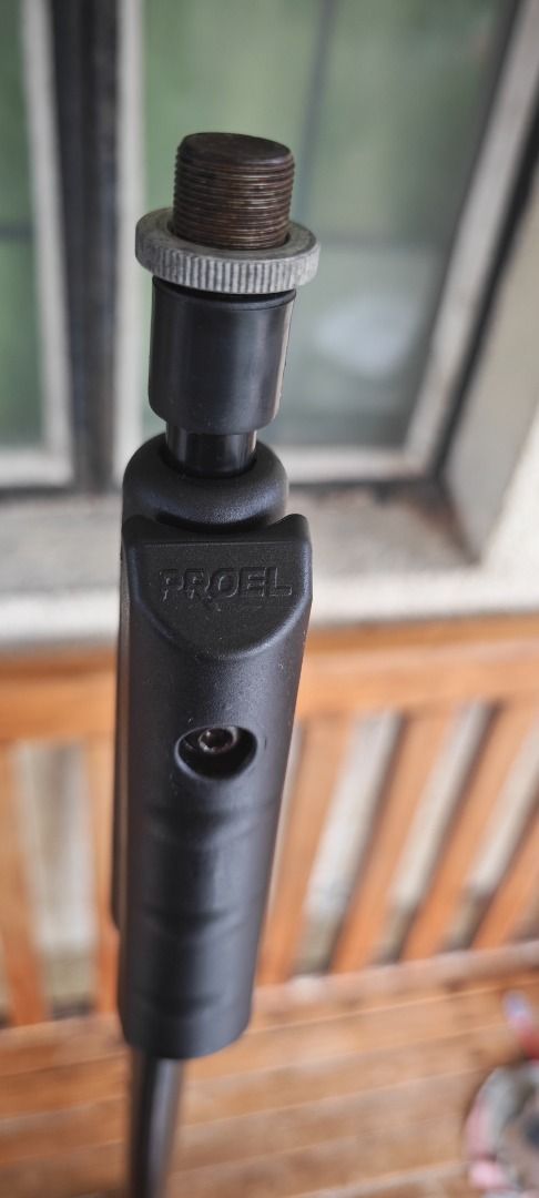 PROEL Microphone Stand (Category: Microphones) located in Caloocan City. Submitted by aoc_11291967 (Listing ID 1456682394, Image 2). Description: - PROEL Microphone Stand - Sturdy tripod base for excellent stability - Adjustable height for perfect positioning - Standard thread fits most microphones - Ideal for home studios and live performances - Ready for pickup.