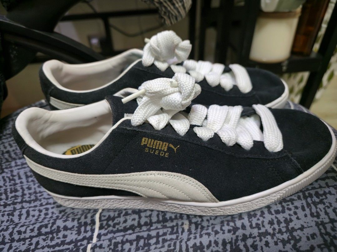Puma Suede Classic Black White Shoes (Category: Sneakers) located in Cabuyao City. Submitted by spirikutuk41206 (Listing ID 1456642651, Image 2). Description: For Sale!! Puma Suede Classic XXI (size 10 US) -with extra black lace -cleaned professionally -used/worn few times with care -no more box but will provide dust bag *meet up within cabuyao laguna *if shipping will be shouldered by the buyer.